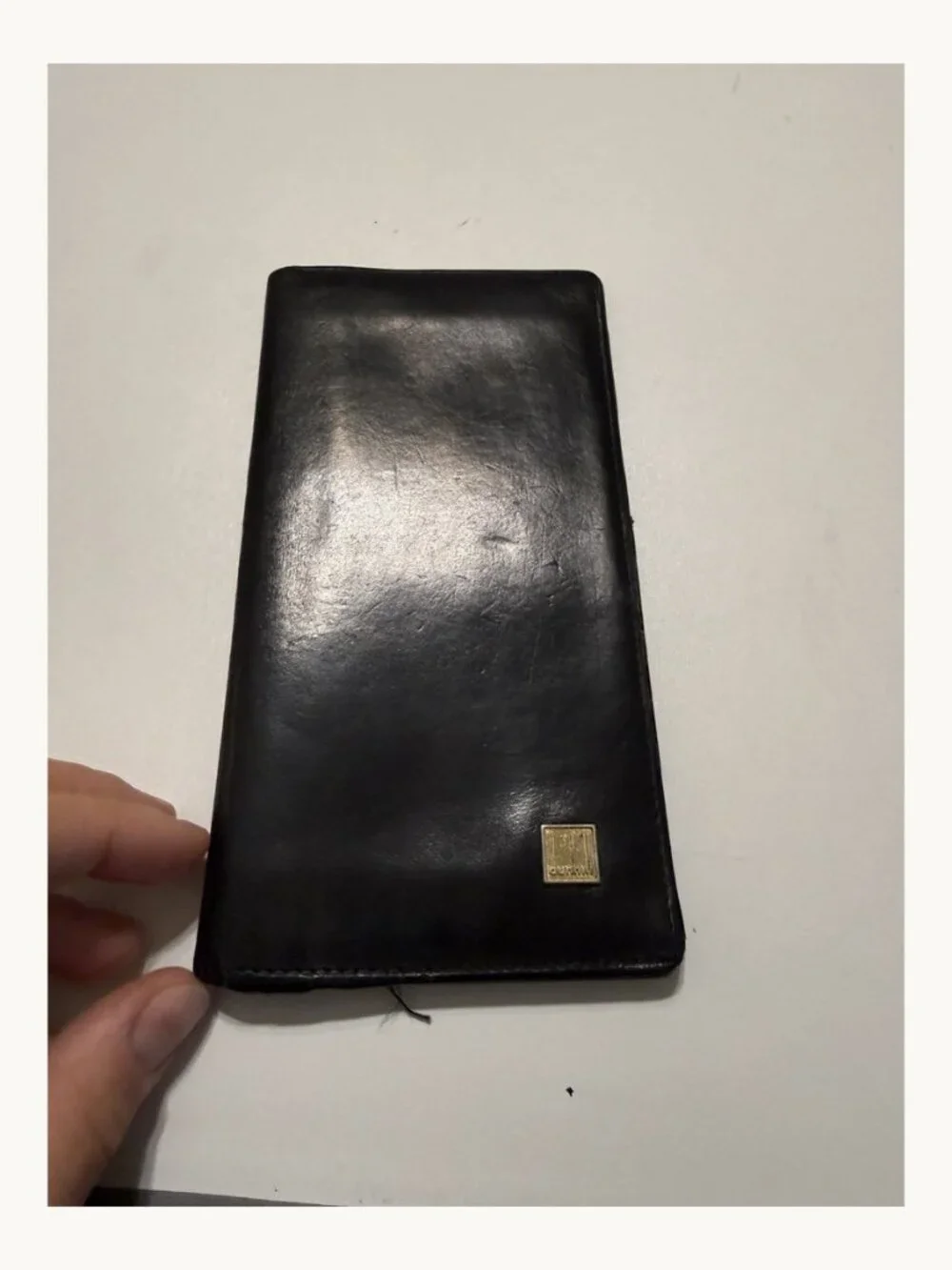 Dunhill Black Leather Long Bifold Wallet